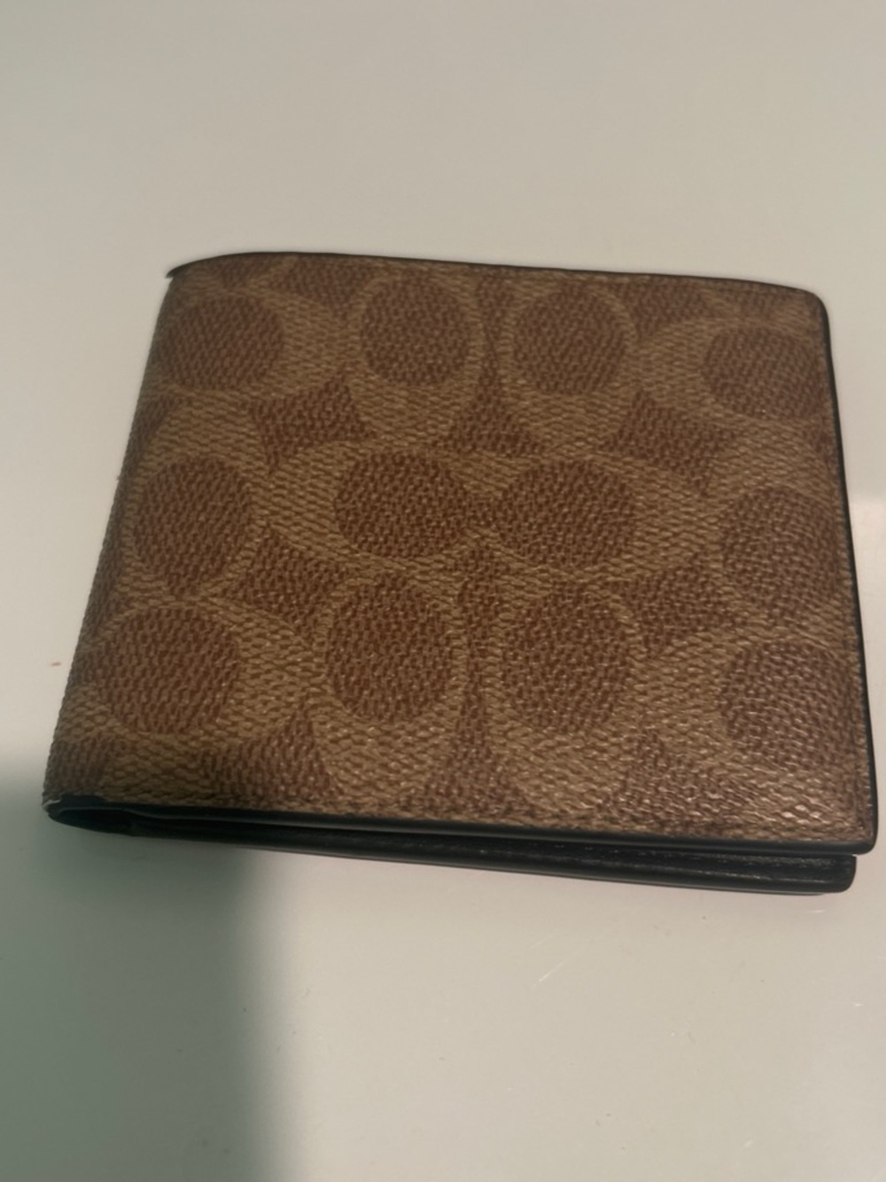 Coach Brown Signature Canvas Men's Bifold Wallet